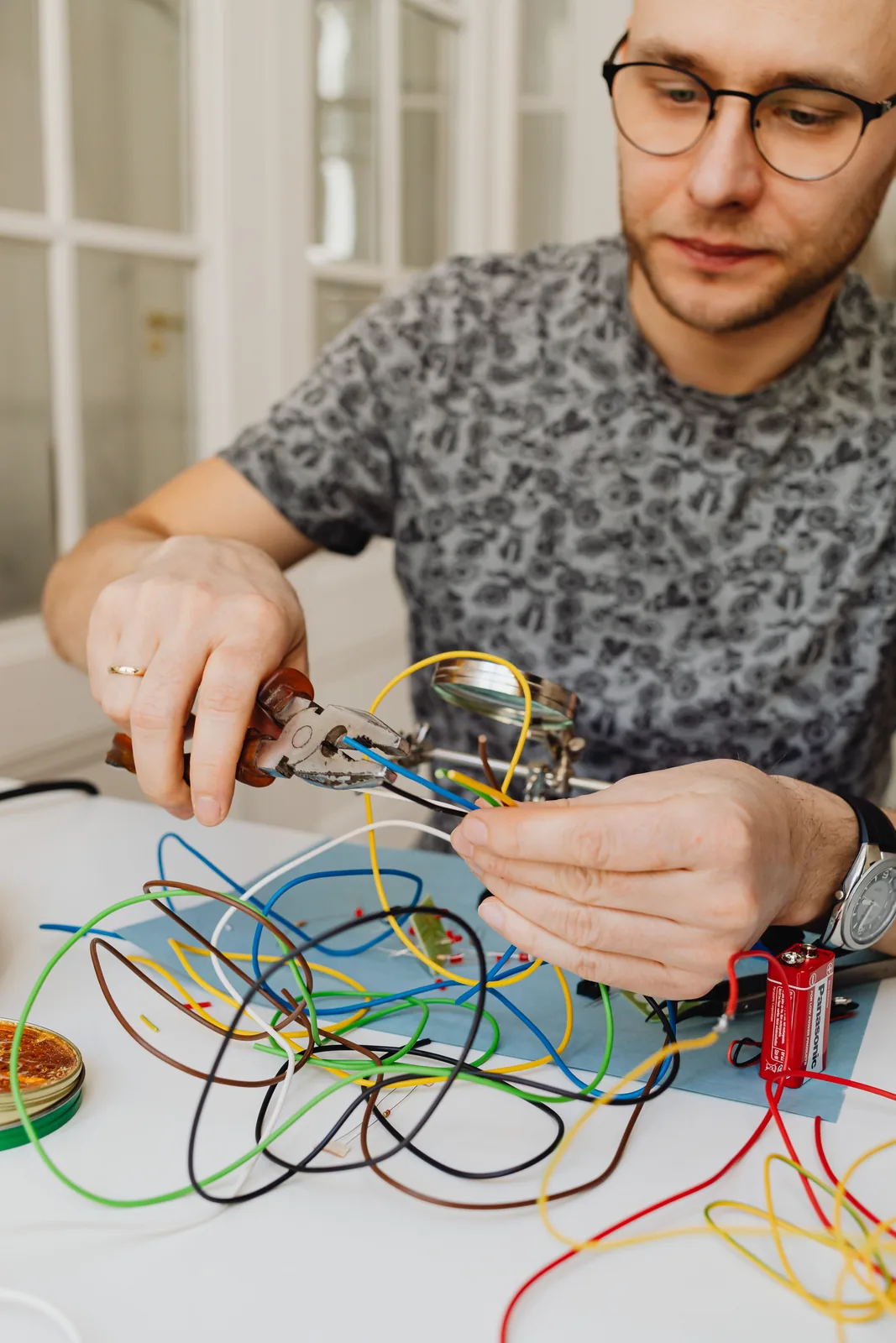 Preparing conductors at the bench, for commercial electrical in Vancouver